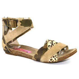 Betsty Johnson "Fusion" Suede Camo Sandals